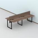 Plataforma Dupla Escrivaninha Tub Corporativa Light 4 Lugares 240cm Industrial Walnut E Preto