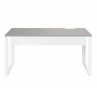 Plataforma Trabalho Individual com Caixa de Tomadas 135cm Industrial Executive Cinza Sagrado E Branco