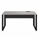 Plataforma Trabalho Individual com Caixa de Tomadas 135cm Industrial Executive Cinza Sagrado e Preto