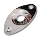 Plate Jack Oval Metal Cromado Guitarra Placa J10