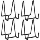 Plate Stands Ouskr, 4 peças de metal de 11 cm, ferro preto para exibição
