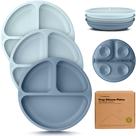 Platos con Ventosa KeaBabies Paquete de 3 Platos Divididos para Niños 100% Silicona