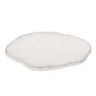 Platter Pedra Quartzo Branco de 30 à 34cm Com Banho De Prata Na Borda