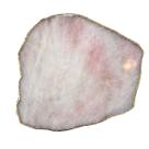 Platter Pedra Quartzo Rosa de 25 à 30cm Com Banho De Ouro Na Borda