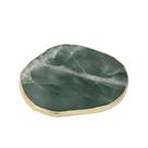 Platter Pedra Quartzo Verde de 15 à 20cm Com Banho De Ouro Na Borda