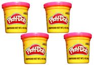 Play-Doh Kit com 4 Potes Rosa de Massa Modeladora 85ml