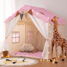 Play Tent besrey Kids Playhouse 2 em 1 com tapete acolchoado e luzes