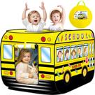 Play Tent Britik School Bus para crianças de 1 a 3 anos em ambientes internos/externos