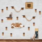 Playground de Gato 19 peças Completo com 2 Pontes Nicho Prateleira Rede Degraus e Arranhador Parede Playground de Gato 19 peças Completo com 2 Pontes Nicho Prateleira Rede Degraus e Arranhador Parede