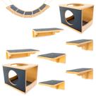 Playground Gatos REFORÇADO MDF 15MM Suporta 25Kg Montado Playground Gato Parque Gato Kit 9pcs