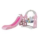 Playground Infantil 3 em 1 Plástico Escorregador Balanço Cesta Lazer Brinquedo Rosa Brinqway Bw-218