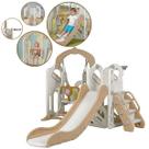 Playground Infantil 4x1 Plástico Escorregador Balanço Cesta Multifuncional Brinqway Bw459