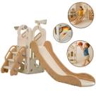 Playground Infantil 4x1 Plástico Escorregador Telescópio Cesta Multifuncional Bege Brinqway Bw391