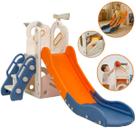 Playground Infantil 4x1 Plástico Escorregador Telescópio Cesta Multifuncional Brinqway Bw391