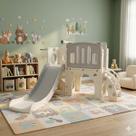 Playground Infantil Mini Mundo 7 em 1 Cinza e Branco Freso