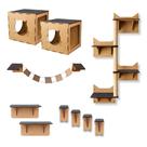 Playground para Gatos 10 peças Prateleiras Circuito Escada Gatil Mdf Nicho Arranhador Cama Ponte Pet Playground para Gatos 10 peças Prateleiras Circuito Escada Gatil Mdf Nicho Arranhador Cama Ponte Pet