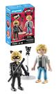 Playmobil Miraculous: Adrien e Cat Noir com Acessórios Playmobil Miraculous: Adrien e Cat Noir com Acessórios