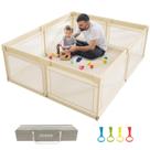 Playpen ZEEBABA Extra Large para bebês e crianças pequenas bege