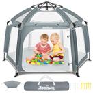 Playpen Zooawa Pop Up para bebês com guarda-sóis e capas UV
