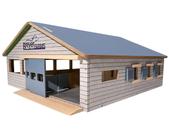 Playset Breyer Horses Farms Deluxe Arena Stable com 2 cavalos