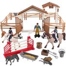 Playset Horse Stable Goldge com 3 cavalos, cerca e acessórios Playset Horse Stable Goldge com 3 cavalos, cerca e acessórios