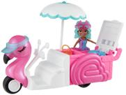 Playset Polly Pocket Carrinho de Lanches Flamingo