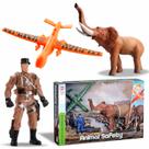 Playset Santuário Dos Elefantes Com Avião De Resgate Soldado E Elefante Realista
