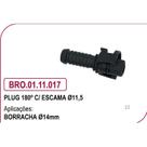 PLUG 180º C/ ESCAMA diametro 11,5mm p/ mangueira de BORRACHA