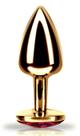 PLUG AÇO DOURADO COM JÓIA 6,5 x 2,5 cm