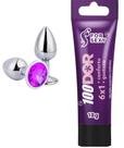 Plug Aço Inox G + Gel Lubrificante Anestésico Anal 6 em 1