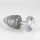 Plug anal com glitter - prata (m)