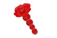 Plug Anal com Vibração e Rotação 10 Modos Recarregável USB, Controle Remoto sem Fio, Silicone Texturizado, Base Anatômica Flor