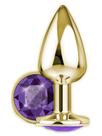 Plug anal de aço dourado com pedra - tamanho p