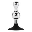 Plug Anal de Aço inoxidável Escalonado Com Ventosa de Silicone