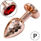 Plug Anal de Dourado Joia e Superfície Tipo Diamante 7x3CM