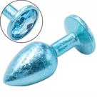 Plug Anal de Luxo Azul com Joia Nova Tecnologia Tamanho P