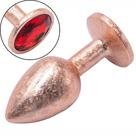 Plug Anal de Luxo Dourado com Joia Nova Tecnologia Tamanho P