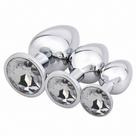 Plug anal de metal com pedra - p/m/g
