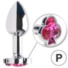 Plug anal de Metal Cromado Com Pedra Naipe de Paus Tamanho P