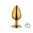 Plug Anal Dourado com Joia Luxo e Prazer Sensual