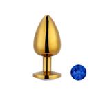 Plug Anal Dourado com Joia na Base Sex Toy