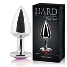 Plug anal em metal com pedra joia anal Cromado - HARD