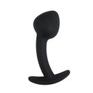 Plug Anal em Silicone Curvado com Base para Manuseio