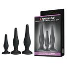 Plug Anal em Silicone Kit com 3 Unidades P, M e G Pretty Love
