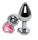 Plug Anal Joia Coração Aço Inox Metal Dilatador Iniciante Tamanho P