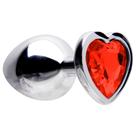 Plug Anal Médio em Metal Cromado Com Coração em Brilhante 8x3,4cm Plug Anal Médio em Metal Cromado Com Coração em Brilhante 8x3,4cm