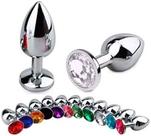 Plug anal metal cromado cores