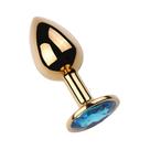 Plug Anal "P" Dourado com Pedra Brilhante - 9 Cores