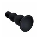 Plug Anal Pequeno Escalonado em Silicone Preto