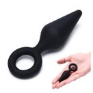 Plug Anal Pontinho Silicone com Alça de Segurança